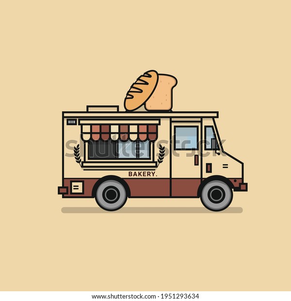 Flat\
illustration food truck. Modern design\
concept