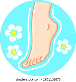 Flat illustration of foot mask label, foot care and treatment