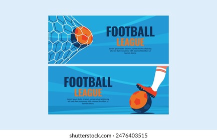 Flat illustration football league banners set