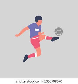 Flat illustration of football player isolated on a light background