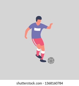 Flat illustration of football player isolated on a light background