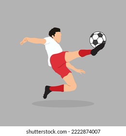 flat illustration of football player vector