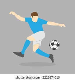 flat illustration of football player vector