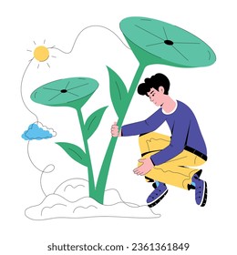 A flat illustration of forest day 