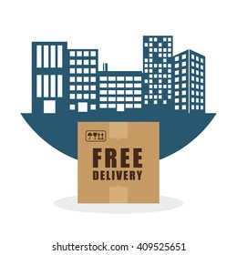 Flat illustration of free delivery design , editable vector