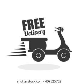 Flat illustration of free delivery design , editable vector