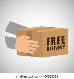 Flat illustration of free delivery design , editable vector