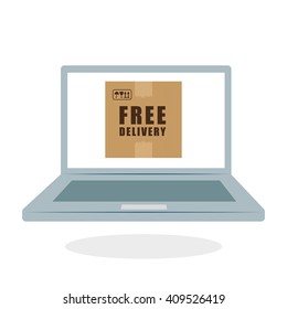 Flat illustration of free delivery design , editable vector