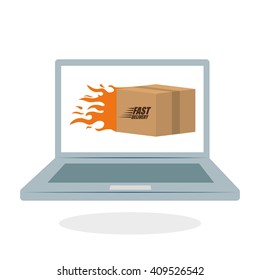 Flat illustration of free delivery design , editable vector