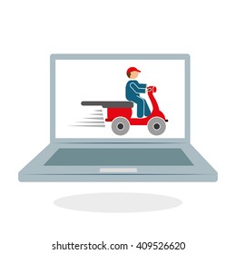 Flat illustration of free delivery design , editable vector