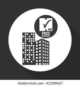 Flat illustration of free delivery design , editable vector