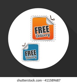 Flat illustration of free delivery design , editable vector