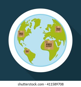 Flat illustration of free delivery design , editable vector