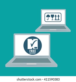 Flat illustration of free delivery design , editable vector