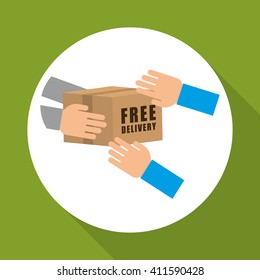 Flat illustration of free delivery design , editable vector