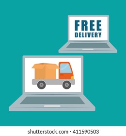 Flat illustration of free delivery design , editable vector