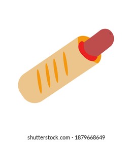 Flat illustration of french hotdog