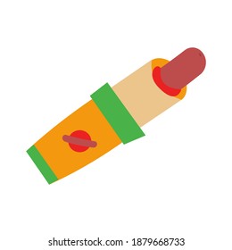 Flat illustration of french hotdog with logo
