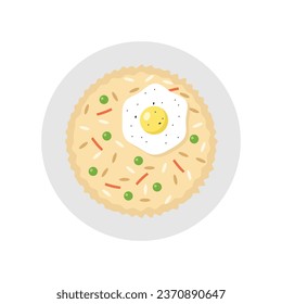 Flat Illustration of Fried Rice - Nasi Goreng. Foods and Drinks Daily Illustration.