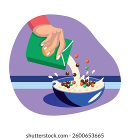 Flat illustration of frying pan on a portable stove showing outdoor cooking