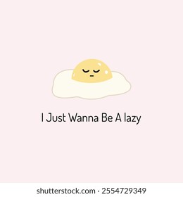 flat illustration funny lazy omelet