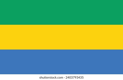 Flat Illustration of Gabon flag. Gabon flag design.
