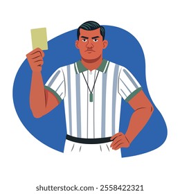 A flat illustration of a game referee

