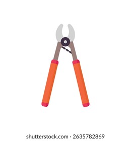 Flat illustration of garden pruners against a White Background