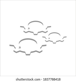 flat illustration of Gear. vector icon. Gear sign symbol on white background