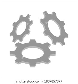 flat illustration of Gear. vector icon. Gear sign symbol on white background