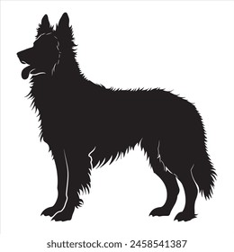 Flat illustration of German Shepherd dog silhouette