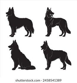 Flat illustration of German Shepherd dog silhouette