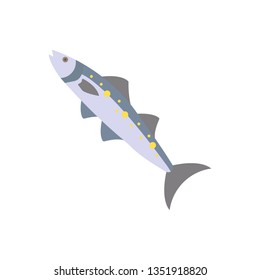 Flat illustration of a giant mackerel for food market and restaurant.