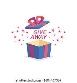 Flat Illustration of Gift Away Box Surprise Vector Design.