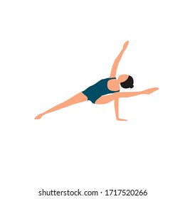 Flat illustration: girl performing yoga asana
