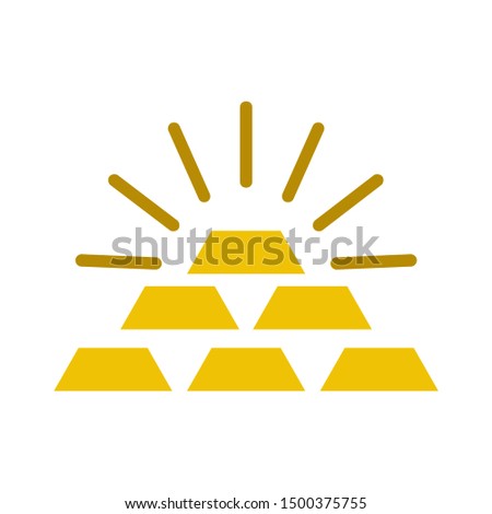 flat illustration of gold vector icon, golden bars sign symbol
