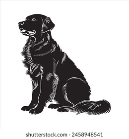 Flat illustration of Golden Retriever dog silhouette