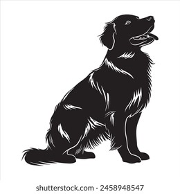 Flat illustration of Golden Retriever dog silhouette