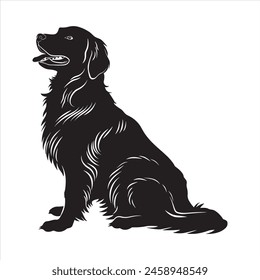 Flat illustration of Golden Retriever dog silhouette