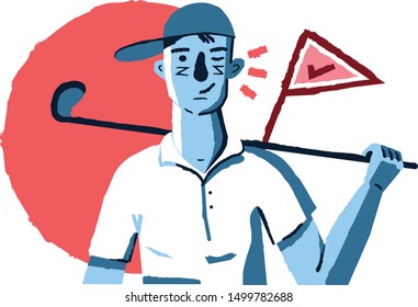 
Flat illustration of golf player