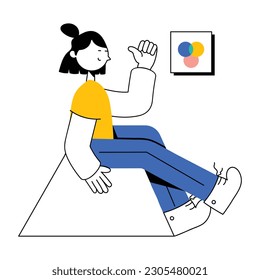 Flat illustration of graphic designer
