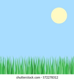flat illustration. Grass against the sky