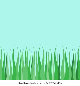 flat illustration. Grass against the sky