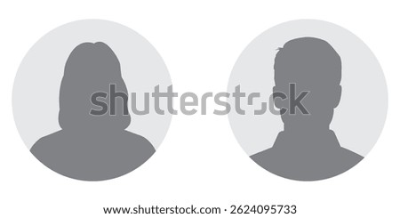 Flat illustration in grayscale. Avatar, user profile, person icon, profile picture. 