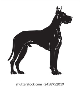 Flat illustration of Great Dane dog silhouette