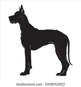 Flat illustration of Great Dane dog silhouette