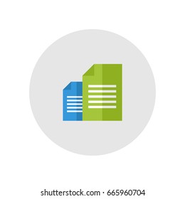 Flat illustration of a Green and Blue Text Documents