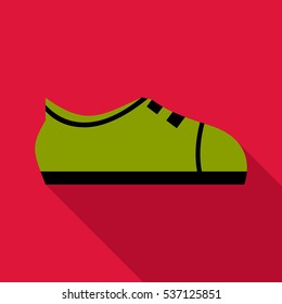 Flat illustration of green boot vector icon for web