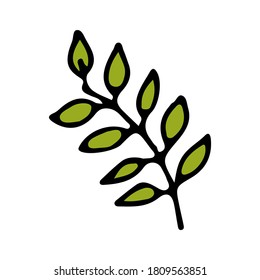 Ilustración plana de hojas verdes. Icono de hoja verde en vector