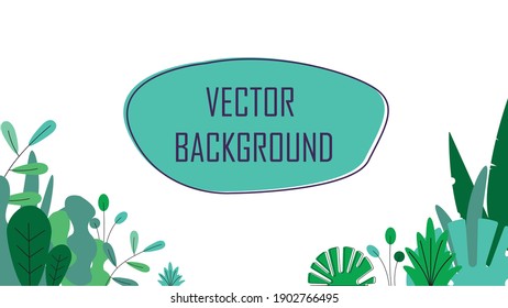 flache Illustration von grünen Blättern, Vektorgrafik, natürliches Hintergrunddesign